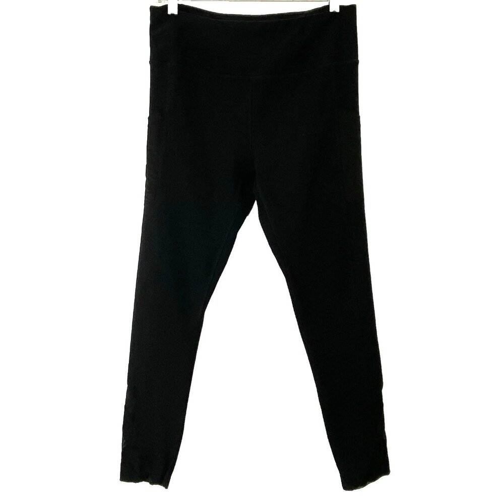 MONDETTA Skinny Athletic Workout Legging Pants Womens size Large Pockets Black